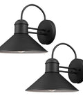 2-Pack Outdoor Wall Sconce in Weatherproof Black Finish, Dope Vintage Inspired Modern Industrial Lighting for Front Porch and Patio, Classic Sconce With Curved Top Bar, Outdoor Wall Mounted, Bulb Not Included