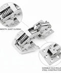 Hydraulic Flip Up Cabinet Hinge With Damping For RV Overhead Storage, smooth no slam close, cold rolled steel, detail view