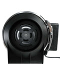 Front view of Three Inch Inline Booster Duct Fan With Speed Control, high flow ventilation, for kitchens and bathrooms, with metal clamps