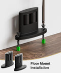 Super Slick 2 Pack Sliding Barn Door Floor Guide With Heavy Duty Aluminum Track Rollers, floor mount installation details.