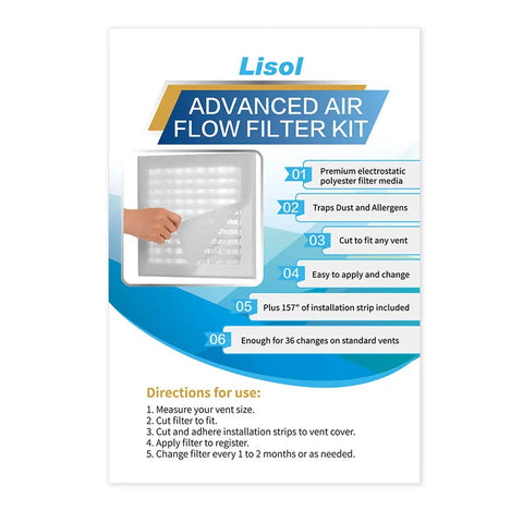 Complete Air Vent Filter Kit For Your HVAC And Home Ducts, DIY Friendly with installation instructions shown on packaging.