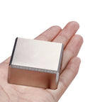 Neodymium Block Magnets 40x40x20mm Two Pack Heavy Duty Super Strong NdFeB Rare Earth Magnets With Nickel Coating for hand size comparison