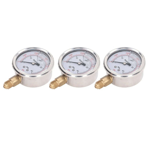Top Rated High Pressure Tester Kit With Easy Install Flexible Tube And 8 Couplings For Excavators Pump Testing Up To 60MPa Gauge Accuracy, three pressure gauges