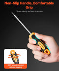 12 Piece Screwdriver Set With Magnetic Tips And Crv Steel Build, showcasing a non-slip handle and ergonomic grip for home repairs.