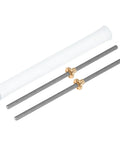 Two Pack 250mm TR8X1 Lead Screws With Brass Nuts For 3D Printers, 1mm Pitch, 1 Start, 1mm Lead, Made From 304 Stainless Steel Rods