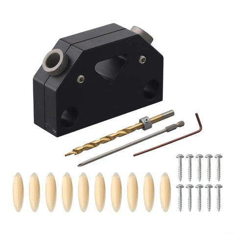 Top Tier 45 Degree Dowel Jig Wood Joinery Tool Aluminum Drill Guide For Furniture Crafts and Cabinet Assembly with parts included