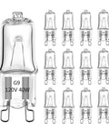 G9 Bulb 12 Pack Bi Pin 120V 40W Halogen Light Bulbs JC Type for chandeliers pendants cabinets bathrooms warm white 2700K