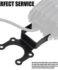 Close-up of Dirt Bike Headlamp Mount Bracket for Long Light Bars with visible bolt holes, matte black finish