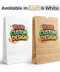 Custom Kraft SOS Bags With No Handles, 12 Pound Capacity, 100 Count, Full Color Printing For Branding, Available in Kraft and White