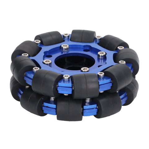4 Inch Aluminum Alloy Omni Directional Robot Wheels Kit With High Traction And Quiet Roll Bearing Equipped Modular Wheel Set for DIY robotics.