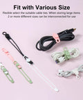 30 Pack Silicone Cable Ties Set, Reusable Elastic Wire Ties For Cables And Electronics, Multipurpose Cord Organizers displayed