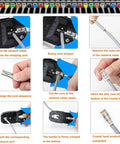 Step-by-step process using Straight Up Pro RJ45 Crimping Tool Kit With Cat5 Cat6 Cable Tester for LAN cable preparation.