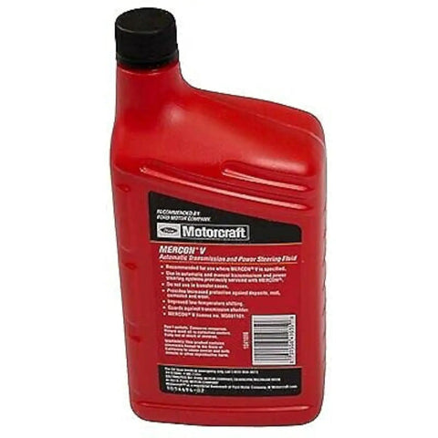 Mercon V Automatic Transmission Fluid And Power Steering Fluid For Ford Lincoln Mercury Vehicles 16 Oz bottle back view