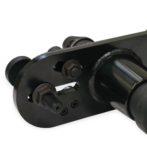 Close-up of Heavy Duty Axle Shaft Puller Tool For Big Rig Trucks Featuring Quick Lock Adjustable Arms and secure mounting.