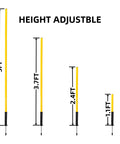 Six Piece 5 Foot Agility Poles For Soccer Basketball Football And More Pro Grade Speed And Footwork Training Sticks height adjustable