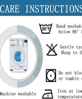 Care instructions for Rustic Barn Door Curtains 52 X 84 Inch Rod Pocket Two Panels, including machine wash and ironing guidelines.