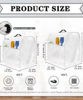 Product size chart for Boho Flower Chicken Pattern Mixer Cover For Stand Mixers And Small Appliances With Top Handle And Front Pocket Keepin It Clean Dustproof Polyester Kitchen Appliance Cover For Your Mixer Coffee Maker And More Two Sizes Small And Large showing dimensions, handle, and pocket.