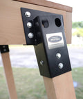 Mofeez 4x4 compound angle brackets set of 4, installed on wood post with bolts
