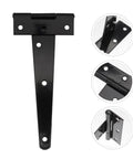 Zinc Plating T Shape Hinges Four Pack Built To Last Heavy Duty Iron Gate Door Hinge Set Rustproof Black 6 Inch Detailed View