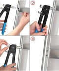 Step-by-step use of Rivet Nut Tool Kit 136 Pcs Set With M3 M4 M5 M6 M8 Mandrels And 130 Aluminum Ribbed Rivnuts for installation