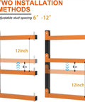 Heavy Duty Wall Mounted Lumber Storage Rack With 6 Levels Up To 720 Lbs Capacity Built Tough Folding Garage Wood Organizer Orange Shelving Indoor Outdoor Use Sturdy Steel Construction For Workshop And Shed installation methods