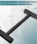 Door Hinge Adjustment Tool For.134 And.180 Hinges, Black Steel With Polished Finish, Contemporary Style, No Drill Use