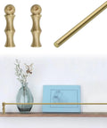 Built Tough Solid Brass Shelf Rail Kit With Spindles Adjustable Anti Fall Guard Fence For Cabinets And Display Shelving Rust Resistant Vintage Charm components including spindles and railing.