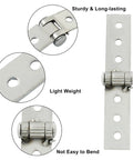 Top Tier 3 Inch Sliding Barn Door Hinges 4 Pack Silver Stainless Steel Foldable Pivot Design smooth hinge detail image.