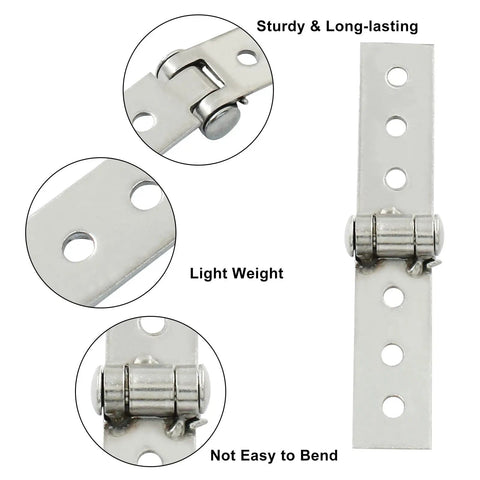 Top Tier 3 Inch Sliding Barn Door Hinges 4 Pack Silver Stainless Steel Foldable Pivot Design smooth hinge detail image.