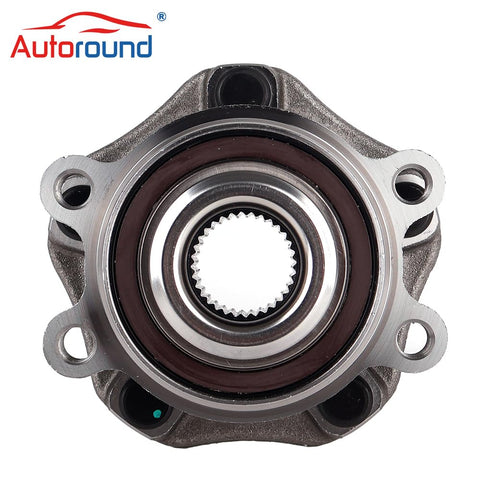 Front view of Front Wheel Hub And Bearing Assembly For Nissan Altima 2019 2020 2021 2022 2023 Ready To Roll 5 Lug 4 Hole Flange ABS Compatible