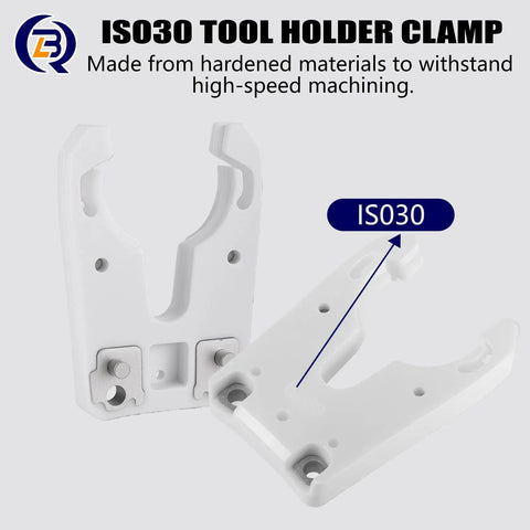 ISO30 Tool Holder Clamp For CNC Machines ATC Fork Claw With Flame Proof Rubber 5 Pack Pro Grade Tool Clamp in white material