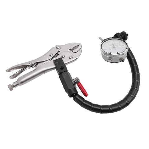 Badafaci disc brake rotor flatness gauge with dial indicator, 0-1 inch range, 360-degree flexible arm and locking clamp
