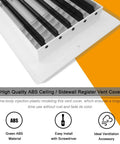 Three Way Plastic Ceiling And Wall Air Vent With Manual Adjuster For Home Office Bathroom And Toilet Duct Opening 10 By 6 Inches