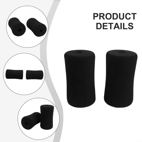 Gym Grade High-Density Foam Foot Pads For Weight Leg Extensions, 7 Inch Roller Pads with black tube sponge covers, 2 pack
