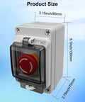Built Tough Heavy Duty Emergency Stop Button With Waterproof Enclosure For Outdoor Use 660V 10A E Stop Switch Box IP67