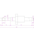 Technical drawing of Ball Screw SFU1605 16mm Diameter 5mm Pitch 200mm Total Length for CNC machines with dimensions and specifications.