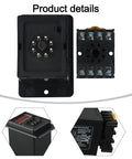 8 Pin AC 220V Time Delay Relay For ASY 3D Panel Mount With Adjustable 999S 999M Timer Switch Industrial Control For Street Lighting And Automation Precise Delay Settings From Seconds To Minutes., black 8-pin panel mount relay with socket and screw terminals