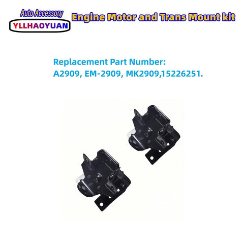 Heavy Duty Engine Mount Set Of 2 For GM Full Size Trucks And SUVs 1999 To 2007 With 4.8L 5.3L 6.0L V8 Replaces A2909 A2638 EM 2909