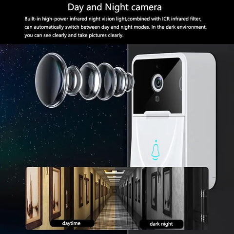 Smart Video Wireless Doorbell Camera With HD Night Vision And 3 In 1 Home Security System No Fuss Setup Two Way Talk Auto Capture