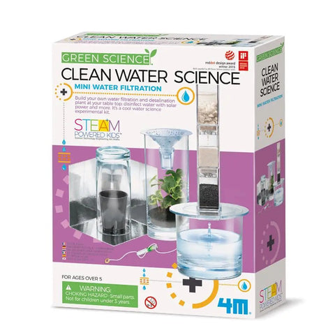DIY Water Filtration Kit For Kids Hands On Science Fun To Build Your Own Water Purification Plant Solar Powered Disinfection Real World STEM Learning Toy For Home And Classroom, boxed kit