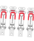 Heavy Duty Adjustable Toggle Latch Clamp Galvanized Hasp for Doors Cabinets Boxes and Chests Secure Locking Kit 4 Pack Zinc Plated Fastening Latches With Easy Release and Durable Construction, 100 mm galvanized iron