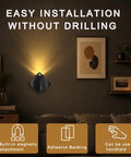 Sthalaxis 3PCS Motion Sensor Wall Lights - Battery Operated LED Wall Sconce Magnetic Wireless Wall Sconces Suitable for Staircases, Hallways, Bedrooms, and Bar Counters (Cold Light) showing easy installation options.