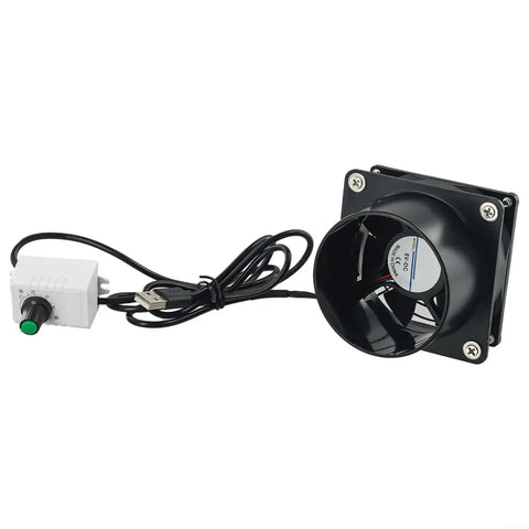 USB Solder Smoke Absorber Fume Extractor Fan With Adjustable Duct showing portable fan and control unit with USB cable