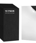 Top Shelf 10 Pack Sound Dampening Panels 48 X 24 Inch Black Acoustic Wall Tiles stacked for home studio use.