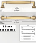 10 Pack Champagne Bronze Cabinet Pulls 5 Inch 128mm Solid Zinc Alloy Kitchen Cabinet Handles Drawer Pulls For Cabinets And Furniture Built To Last Easy Install Protective Individual Packaging with dimensions and screws.