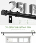 Heavy Duty All Metal Curtain Rod In Matte Black Adjustable From 18 To 45 Inches No Fuss Drapery Rod For Bedroom Kitchen Dorm Or Apartment Supports Up To 25 Lbs Modern Yet Classic Style displayed above a window with silver 25LB text