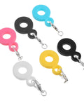 Six Pack Silicone Straw Charm Adapters For Tumblers, Stylish And Fun Straw Pendants for home parties, cafes, gatherings shown in assorted colors