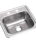 Single Bowl Top Mount Stainless Steel Bar Sink D115152 15x15 With 2 Inch Drain Hole Drop-In Design, Built Tough 300 Series