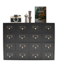 Keep Your Desk Looking Crisp And Ready To Roll With This Solid Wood Apothecary Cabinet Featuring 16 Roomy Drawers And Brass Handles.