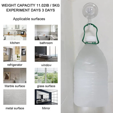 4 Pack Suction Cup Hooks Heavy Duty Bathroom Kitchen Mounts For Glass Doors And Mirrors holding water jug